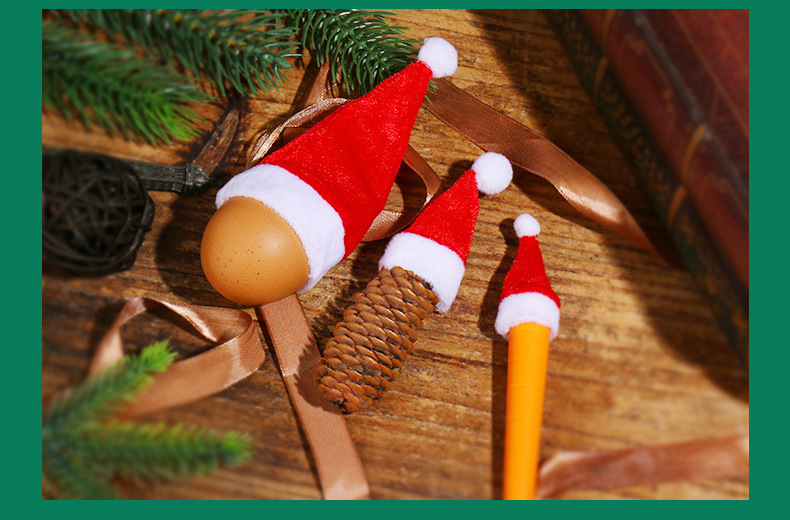 Christmas Hat Hot Mini Christmas Hat Decorative Wine Bottle Cup Knife and Fork Hat Christmas Supplies Decorative Stall