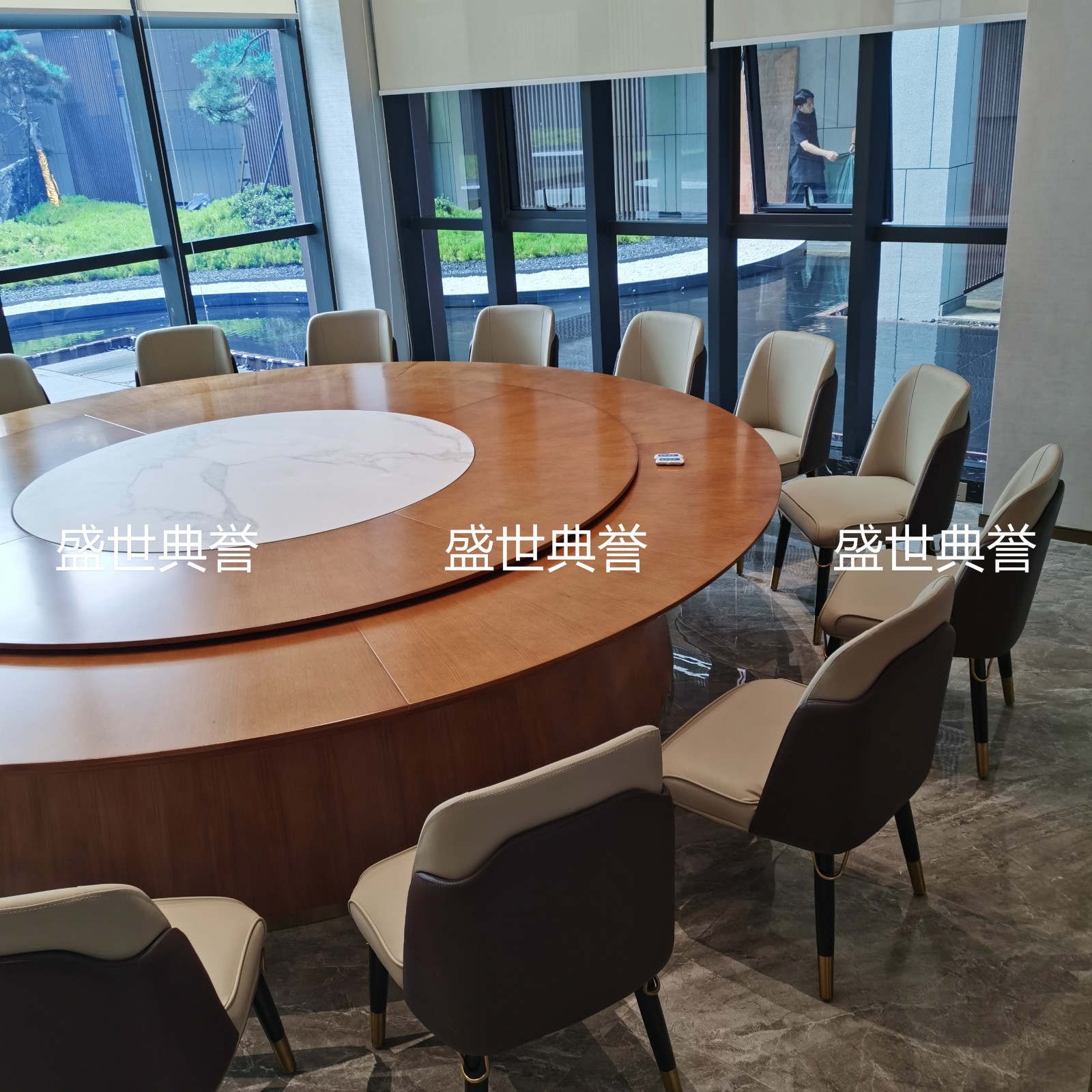 Hotel Solid Wood Dining Table and Chair Hotel Light Luxury Chair Restaurant Luxury Box Solid Wood Dining Chair