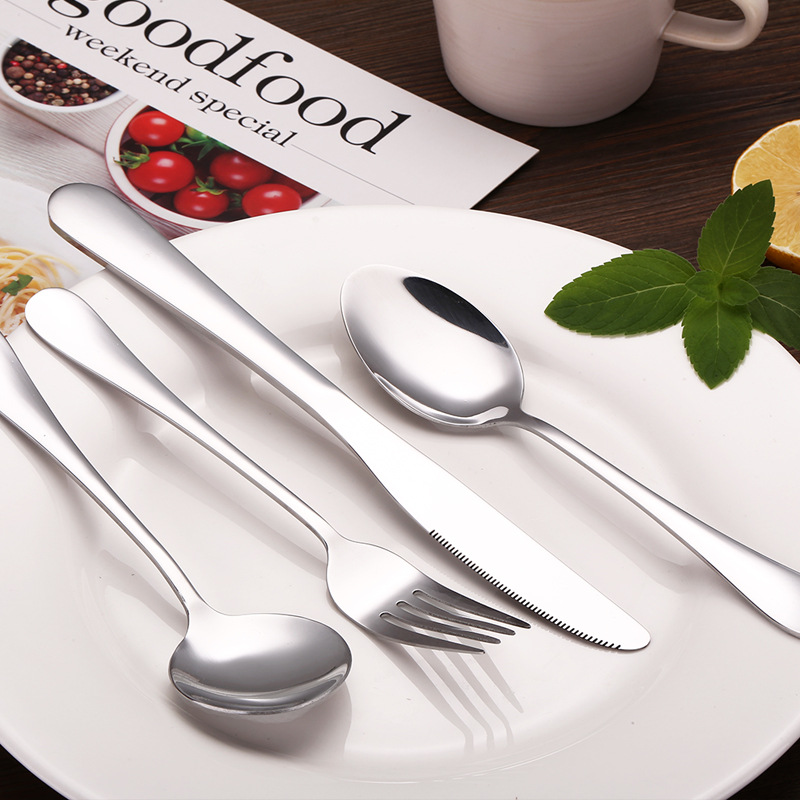 Western Steak Knife and Fork Western Tableware Wholesale Custom Logo Knife, Fork and Spoon Suit Stainless Steel Knife and Forks Spoon