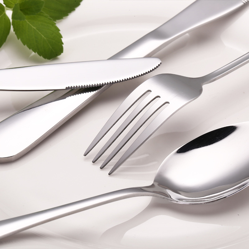 Western Steak Knife and Fork Western Tableware Wholesale Custom Logo Knife, Fork and Spoon Suit Stainless Steel Knife and Forks Spoon