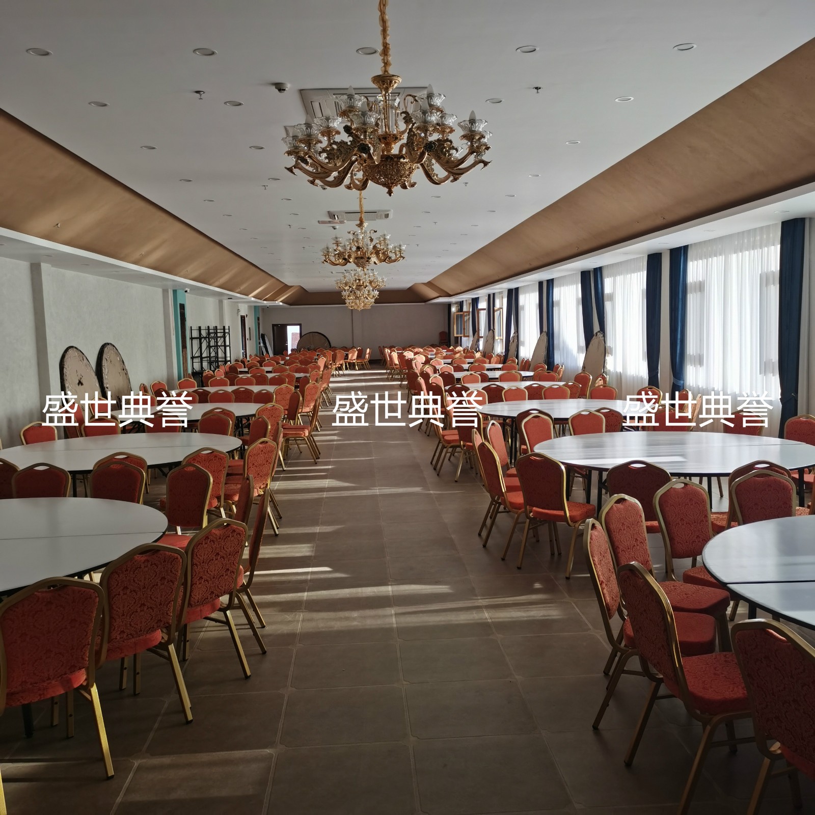 Hefei Star Hotel Banquet Hall Dining Table and Chair Wedding Folding Table and Chair Hotel Conference Metal Steel Chair