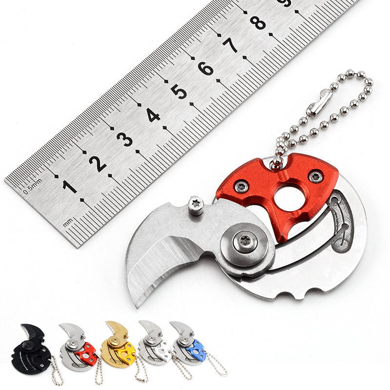 Factory Direct Sales Mini Folding Coin Knife Stainless Steel Coin Knife Portable Portable Camping Knives Keychain Knife