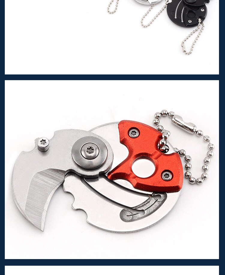 Factory Direct Sales Mini Folding Coin Knife Stainless Steel Coin Knife Portable Portable Camping Knives Keychain Knife