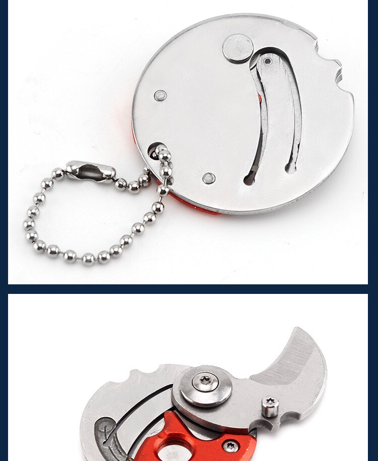 Factory Direct Sales Mini Folding Coin Knife Stainless Steel Coin Knife Portable Portable Camping Knives Keychain Knife