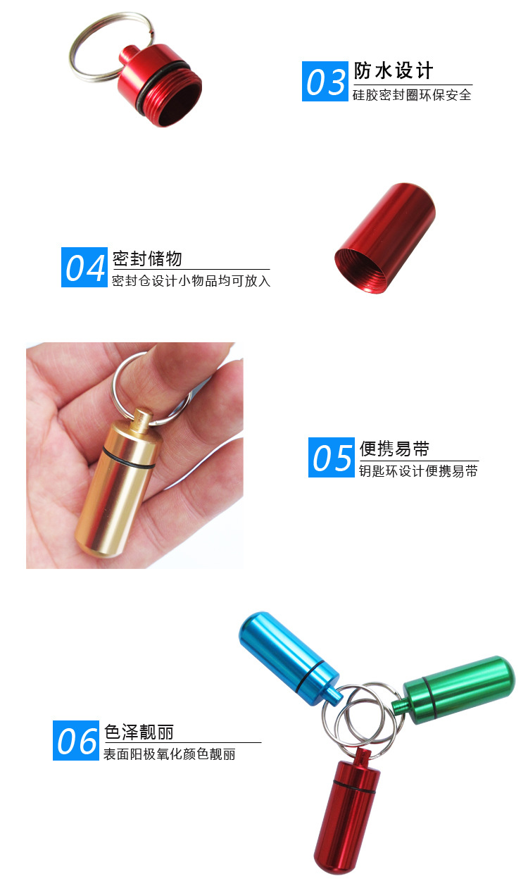Small Medicine Bottle Outdoor Waterproof Warehouse Mini Medicine Box Portable Airtight Storage Boxed CrossBorder New