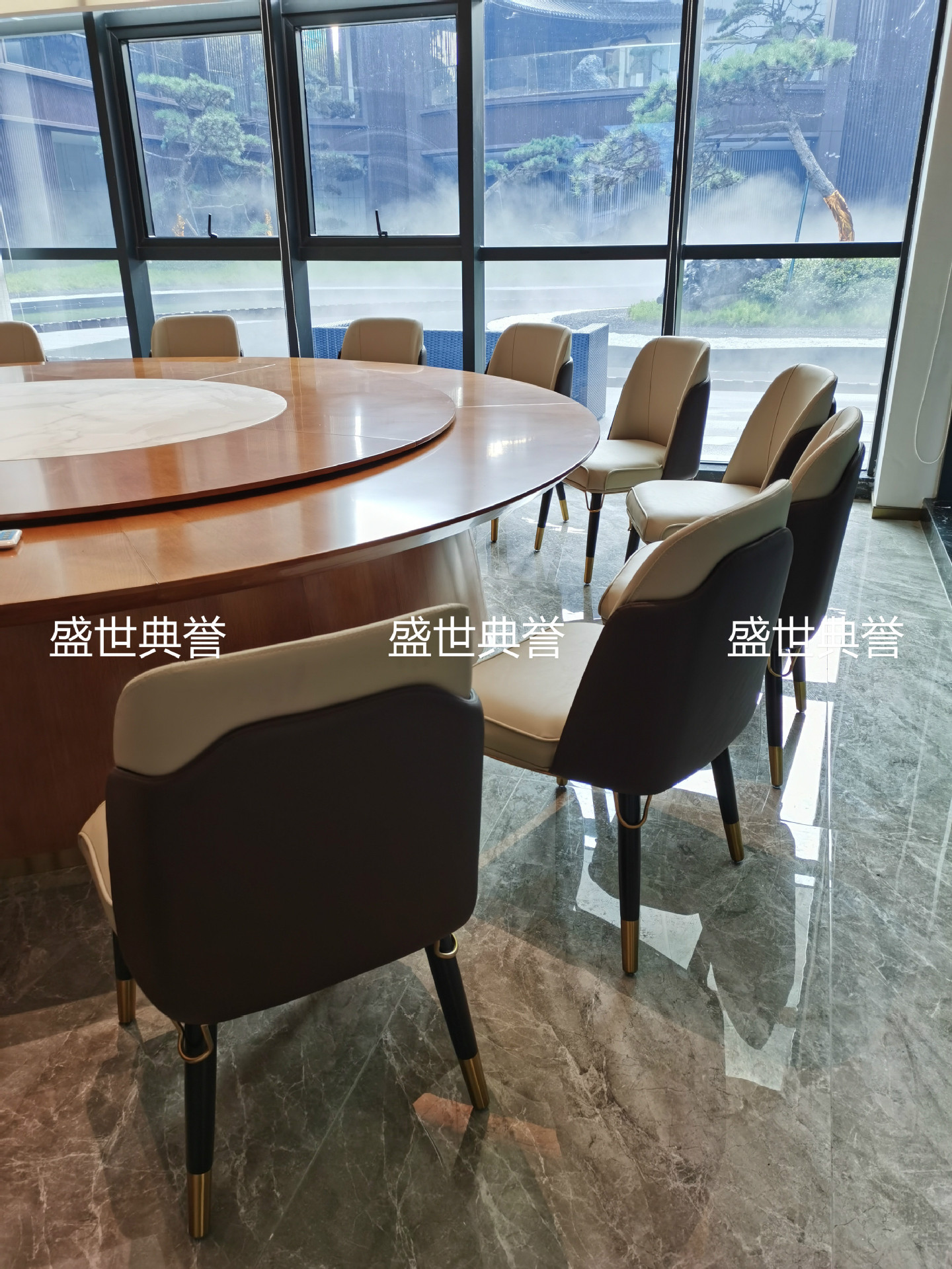 Solid Wood Dining Chair Hotel Compartment Solid Wood Electric Table and Chair Hotel Light Luxury Solid Wood Chair