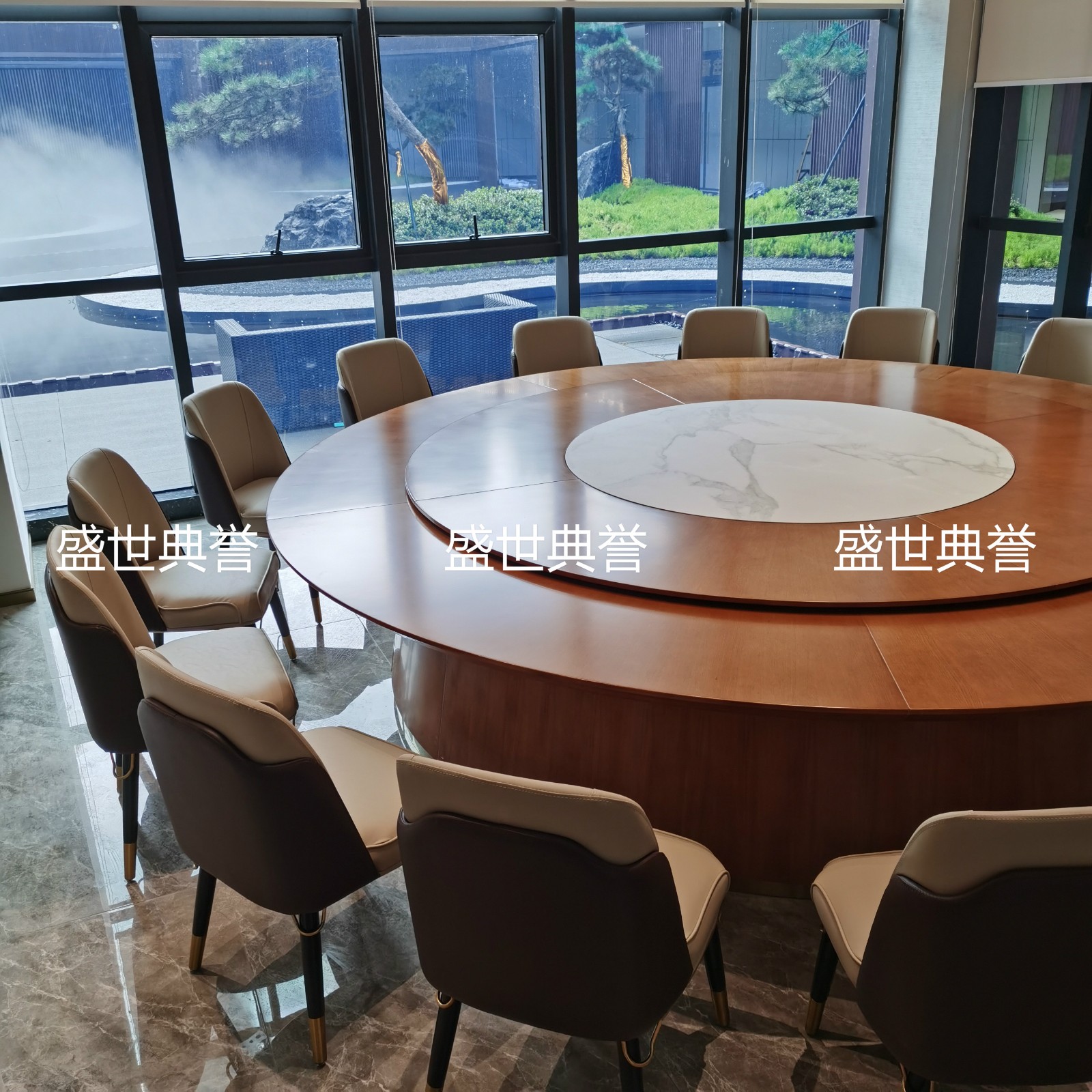Solid Wood Dining Chair Hotel Compartment Solid Wood Electric Table and Chair Hotel Light Luxury Solid Wood Chair