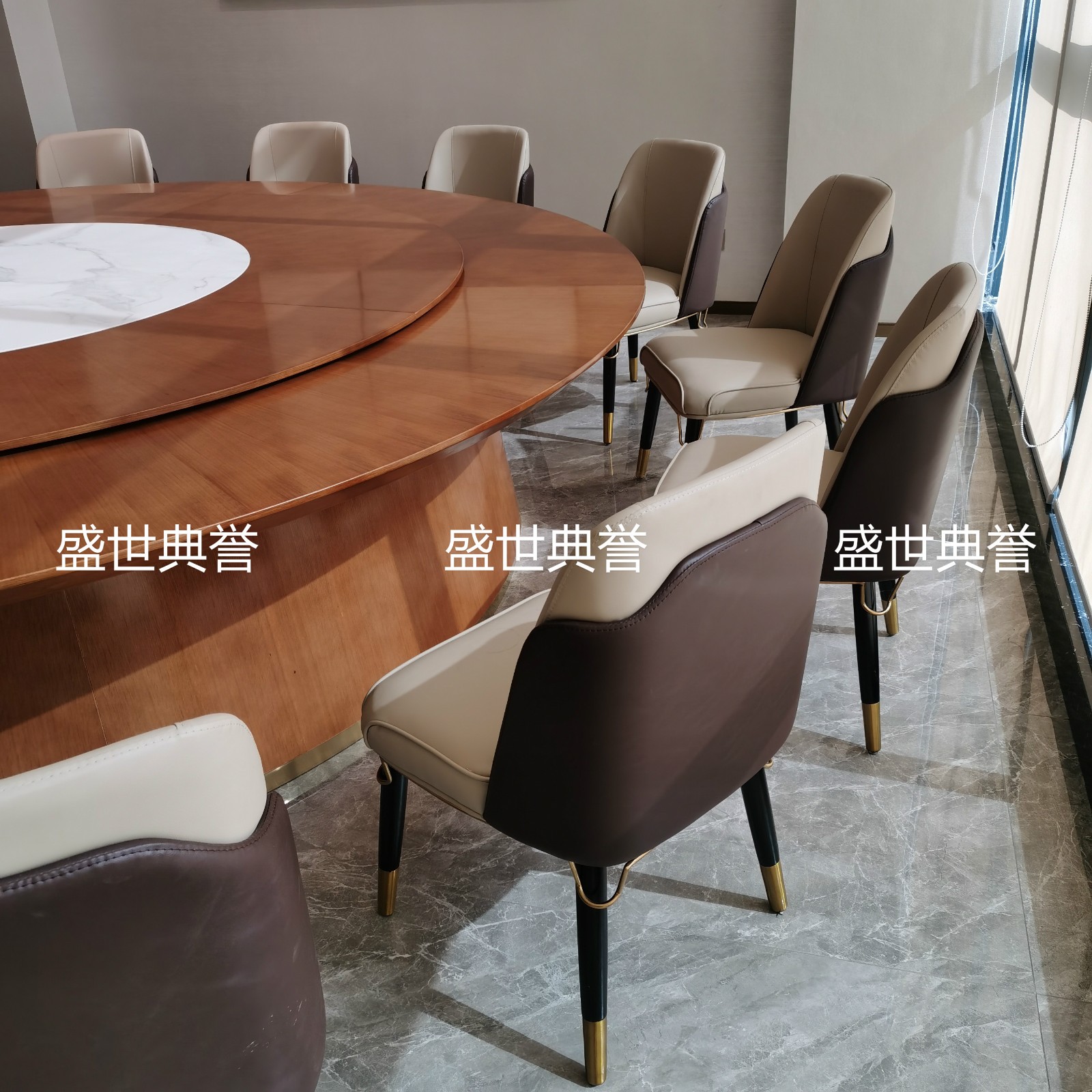 Solid Wood Dining Chair Hotel Compartment Solid Wood Electric Table and Chair Hotel Light Luxury Solid Wood Chair