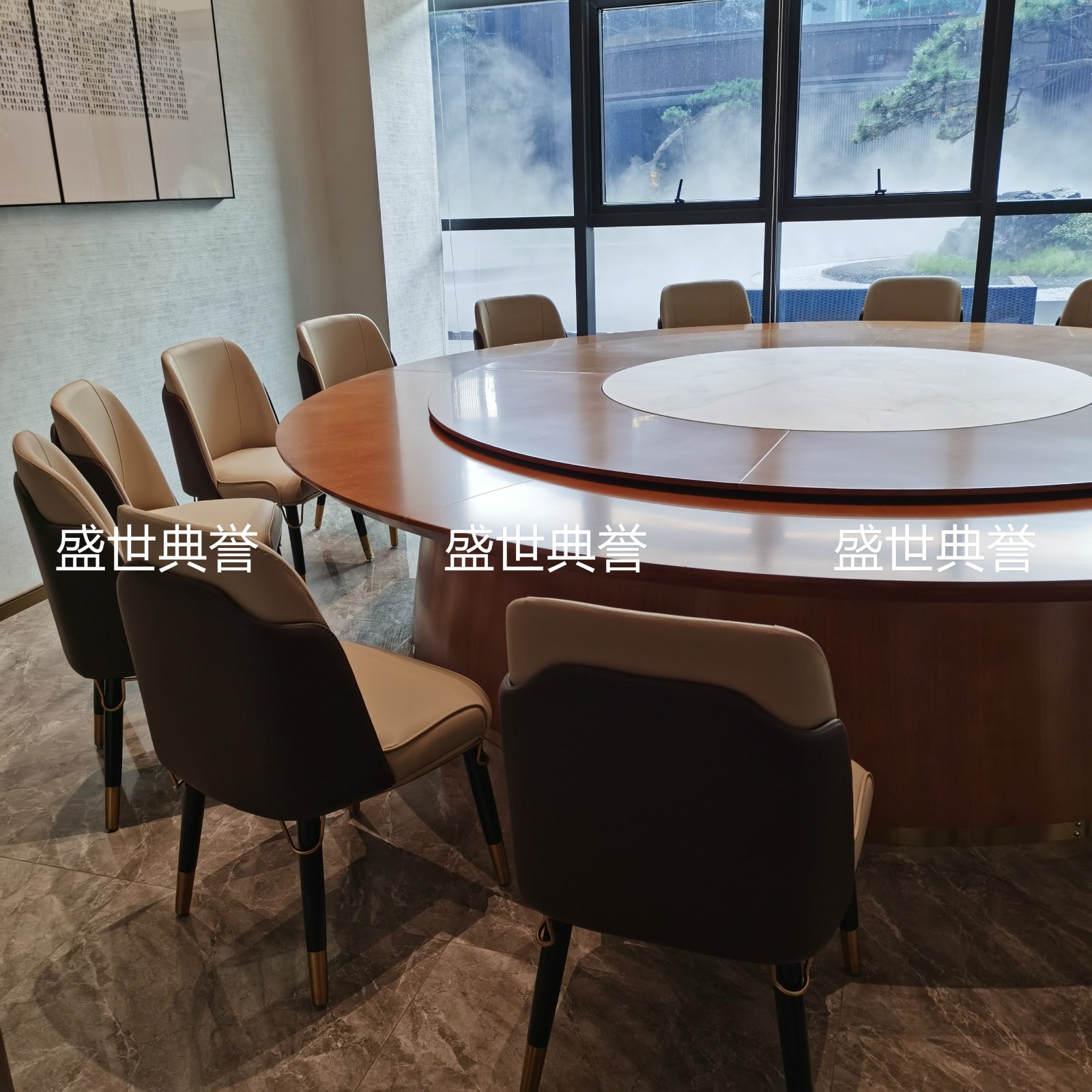 Solid Wood Dining Chair Hotel Compartment Solid Wood Electric Table and Chair Hotel Light Luxury Solid Wood Chair