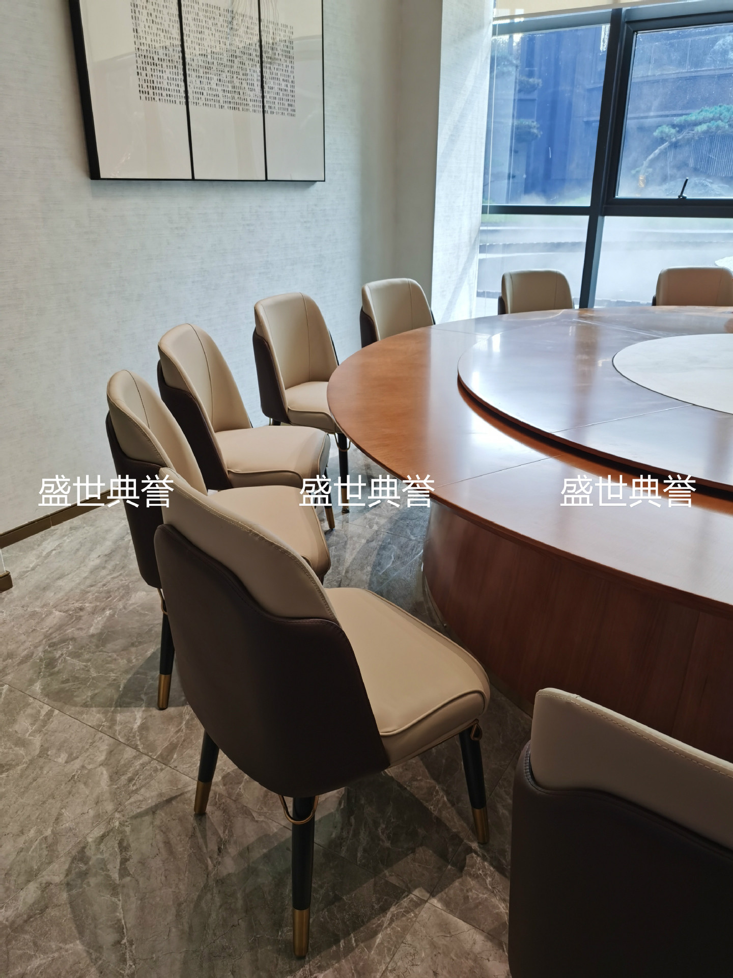 Solid Wood Dining Chair Hotel Compartment Solid Wood Electric Table and Chair Hotel Light Luxury Solid Wood Chair