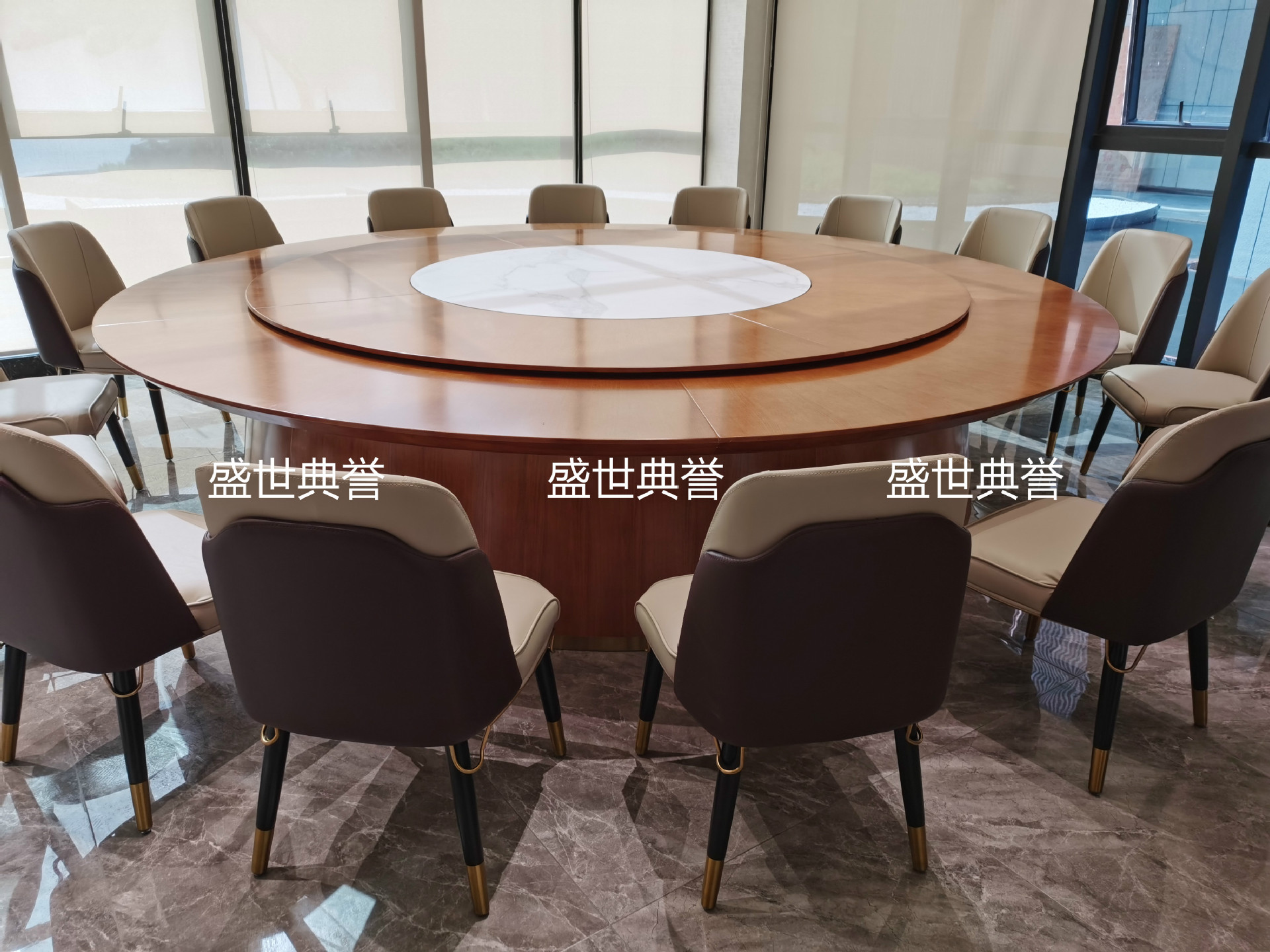 Solid Wood Dining Chair Hotel Compartment Solid Wood Electric Table and Chair Hotel Light Luxury Solid Wood Chair
