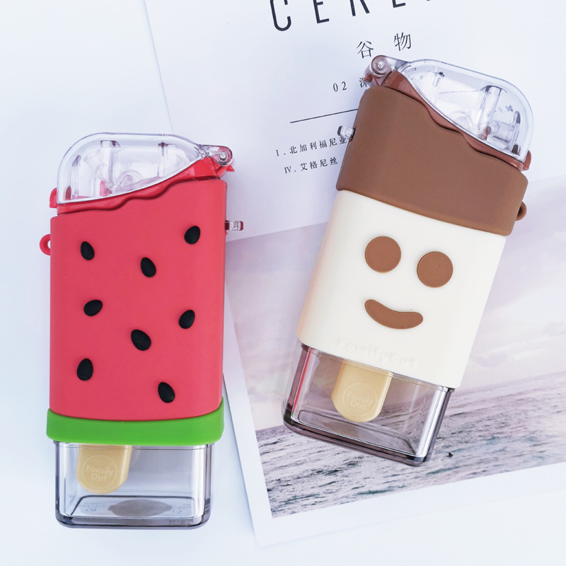 Celebrity Ice Cream Water Bottle Children like overtheShoulder Water Cup Removable Design 300ml Toddler Water Bottle