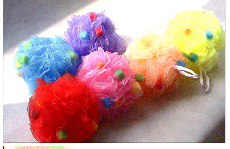Candy granulated bath ball box sponge bath flower/shower wipe
