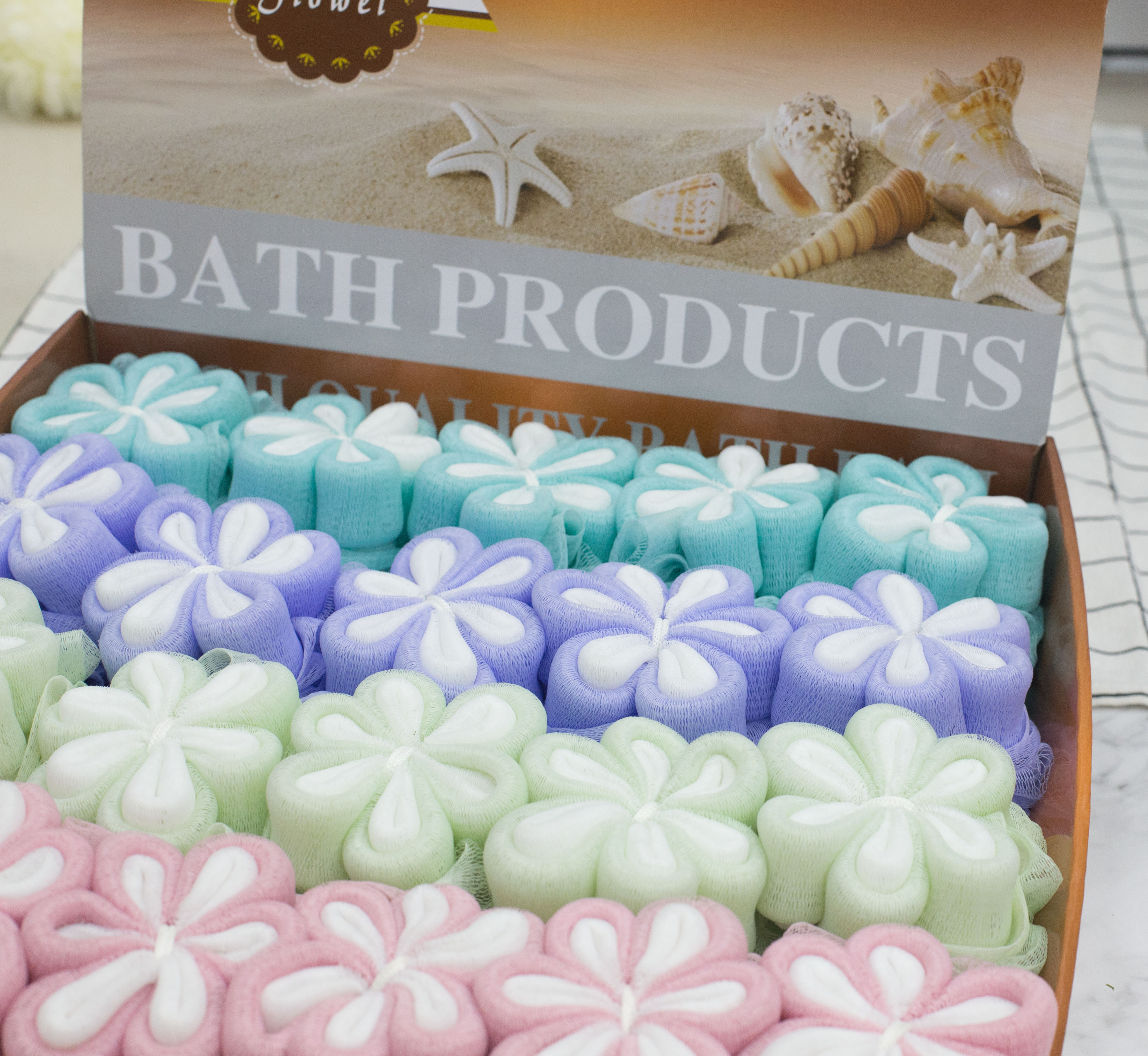 Hot style small plum bath ball bath flower.
