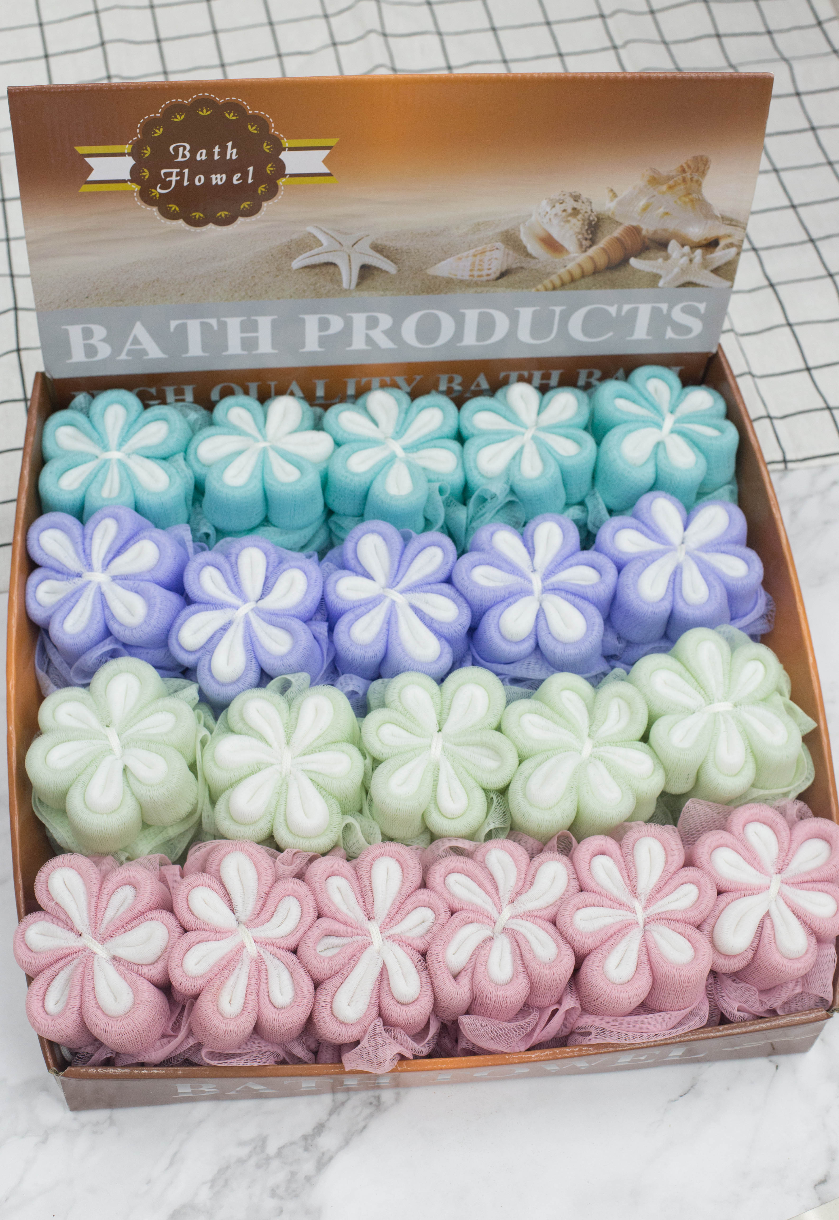 Hot style small plum bath ball bath flower.