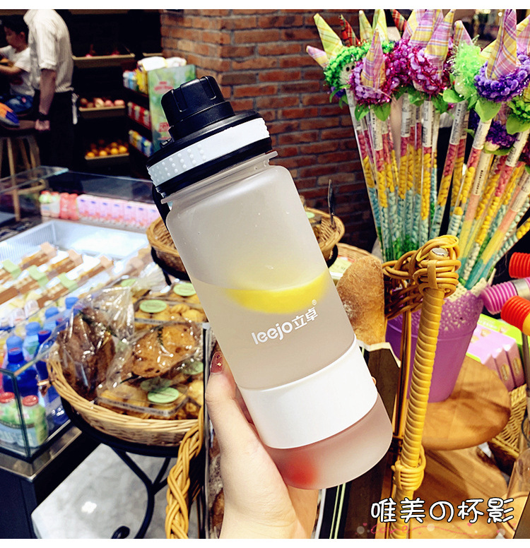 Large Capacity Frosted Plastic Water Cup Sports Fitness Bottle Male and Female Students Military Training Portable Cup