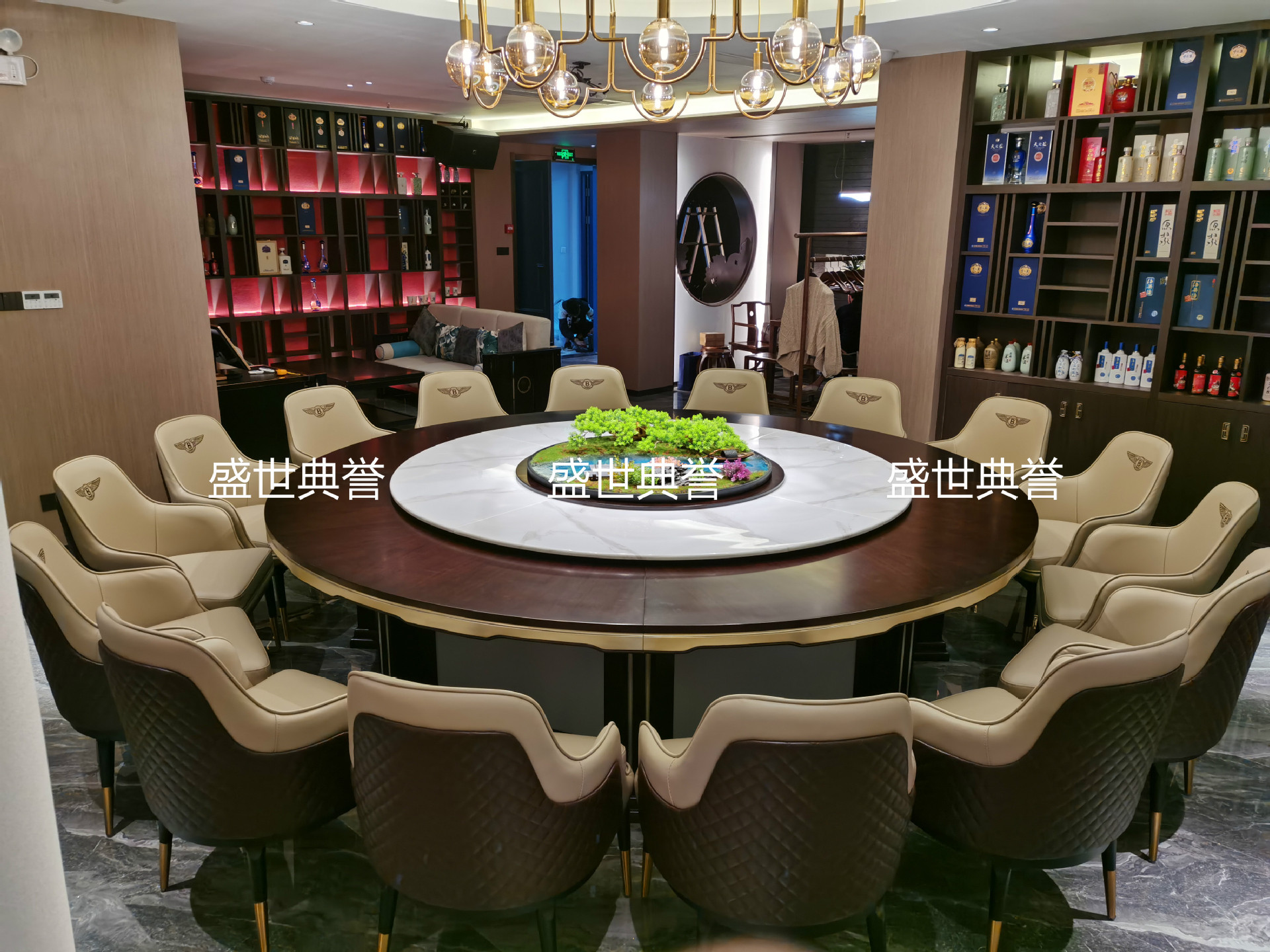 Seafood Hotel Solid Wood Electric Dining Table and Chair Restaurant Modern Light Luxury Solid Wood Chair Bentley Chair