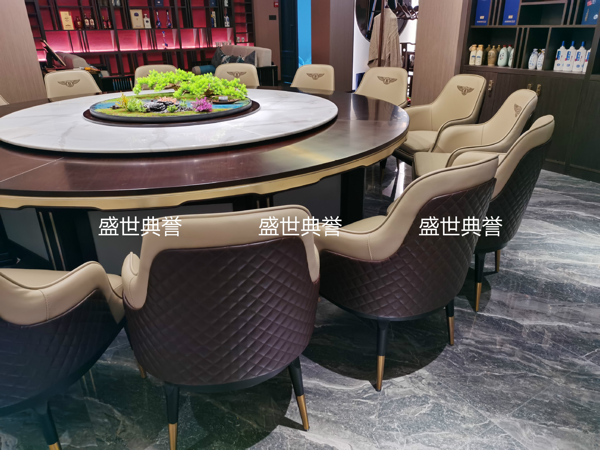 Seafood Hotel Solid Wood Electric Dining Table and Chair Restaurant Modern Light Luxury Solid Wood Chair Bentley Chair