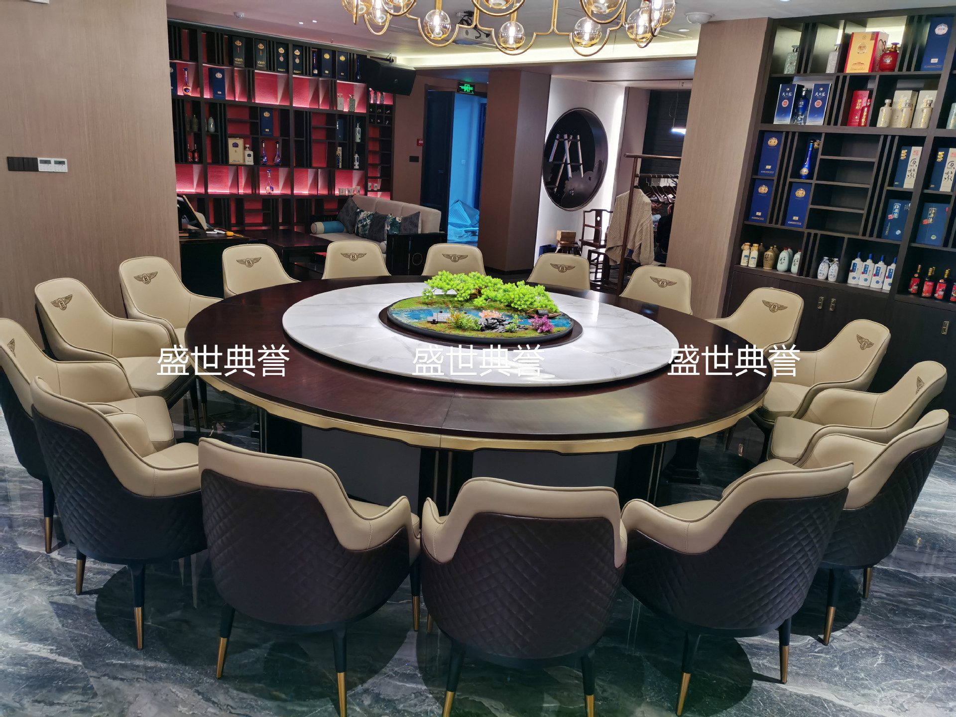 Seafood Hotel Solid Wood Electric Dining Table and Chair Restaurant Modern Light Luxury Solid Wood Chair Bentley Chair