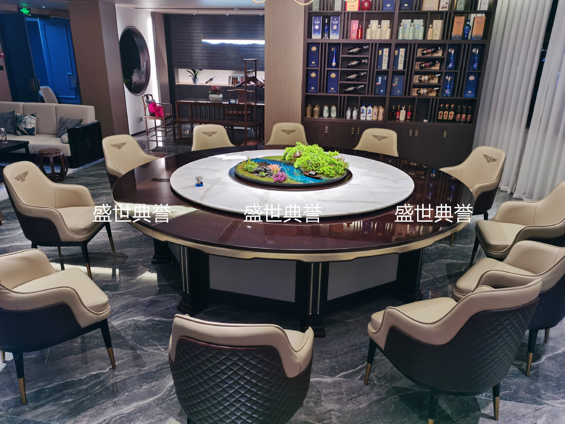 Seafood Hotel Solid Wood Electric Dining Table and Chair Restaurant Modern Light Luxury Solid Wood Chair Bentley Chair