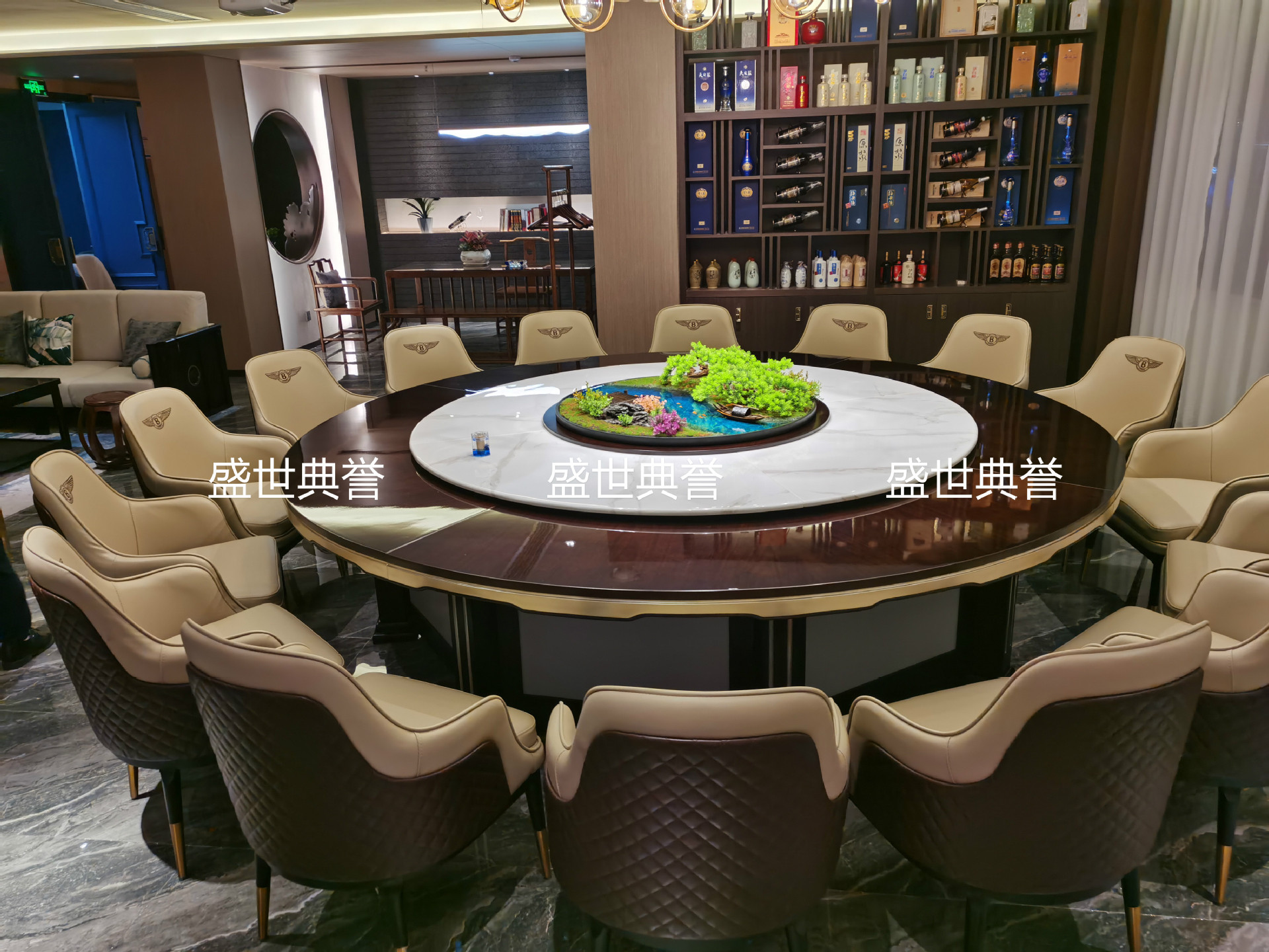 Seafood Hotel Solid Wood Electric Dining Table and Chair Restaurant Modern Light Luxury Solid Wood Chair Bentley Chair