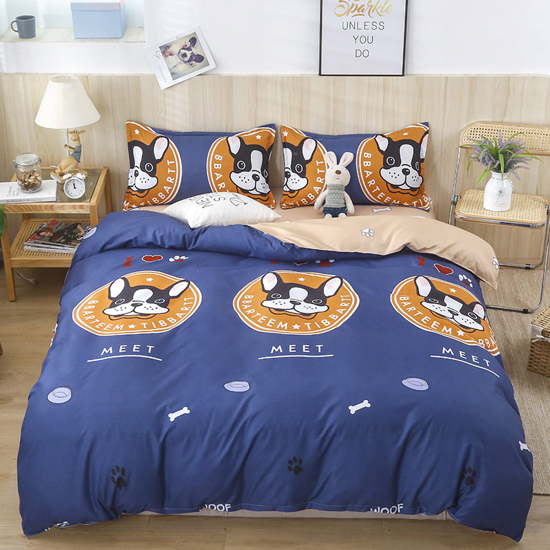 Brushed Aloe Cotton FourPiece Set Student Sheets Quilt Cover Dormitory Single Bed ThreePiece Bedding Set Brushed Aloe Cotton FourPiece Set Student Sheets Quilt Cover Dormitory Single Bed ThreePiece Bedding Set
