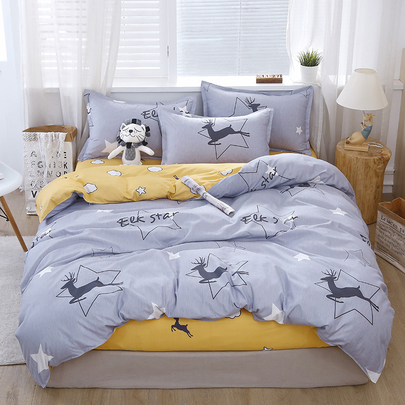 Brushed Aloe Cotton FourPiece Set Student Sheets Quilt Cover Dormitory Single Bed ThreePiece Bedding Set Brushed Aloe Cotton FourPiece Set Student Sheets Quilt Cover Dormitory Single Bed ThreePiece Bedding Set