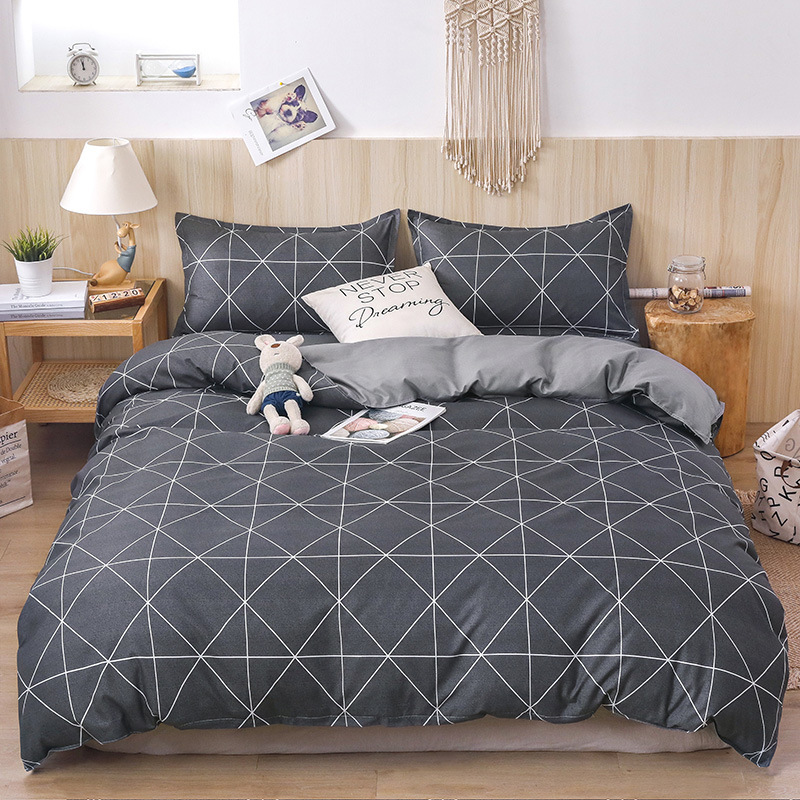 Brushed Aloe Cotton FourPiece Set Student Sheets Quilt Cover Dormitory Single Bed ThreePiece Bedding Set Brushed Aloe Cotton FourPiece Set Student Sheets Quilt Cover Dormitory Single Bed ThreePiece Bedding Set