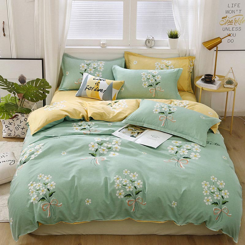 Brushed Aloe Cotton FourPiece Set Student Sheets Quilt Cover Dormitory Single Bed ThreePiece Bedding Set Brushed Aloe Cotton FourPiece Set Student Sheets Quilt Cover Dormitory Single Bed ThreePiece Bedding Set
