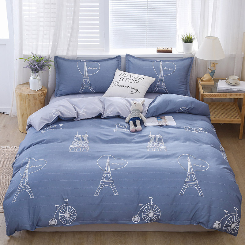 Brushed Aloe Cotton FourPiece Set Student Sheets Quilt Cover Dormitory Single Bed ThreePiece Bedding Set Brushed Aloe Cotton FourPiece Set Student Sheets Quilt Cover Dormitory Single Bed ThreePiece Bedding Set