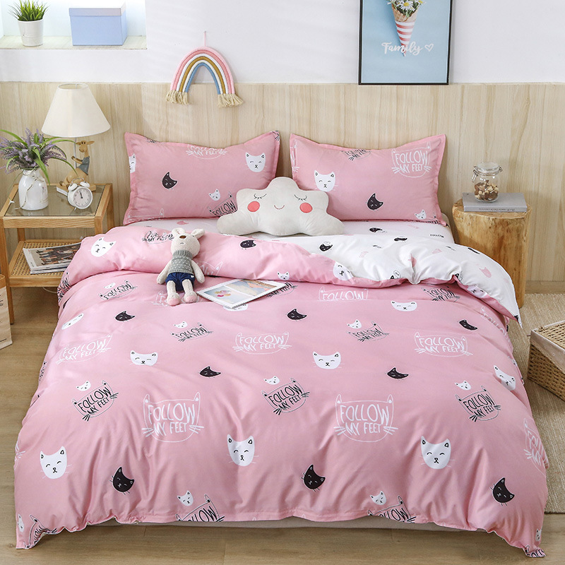 Brushed Aloe Cotton FourPiece Set Student Sheets Quilt Cover Dormitory Single Bed ThreePiece Bedding Set Brushed Aloe Cotton FourPiece Set Student Sheets Quilt Cover Dormitory Single Bed ThreePiece Bedding Set