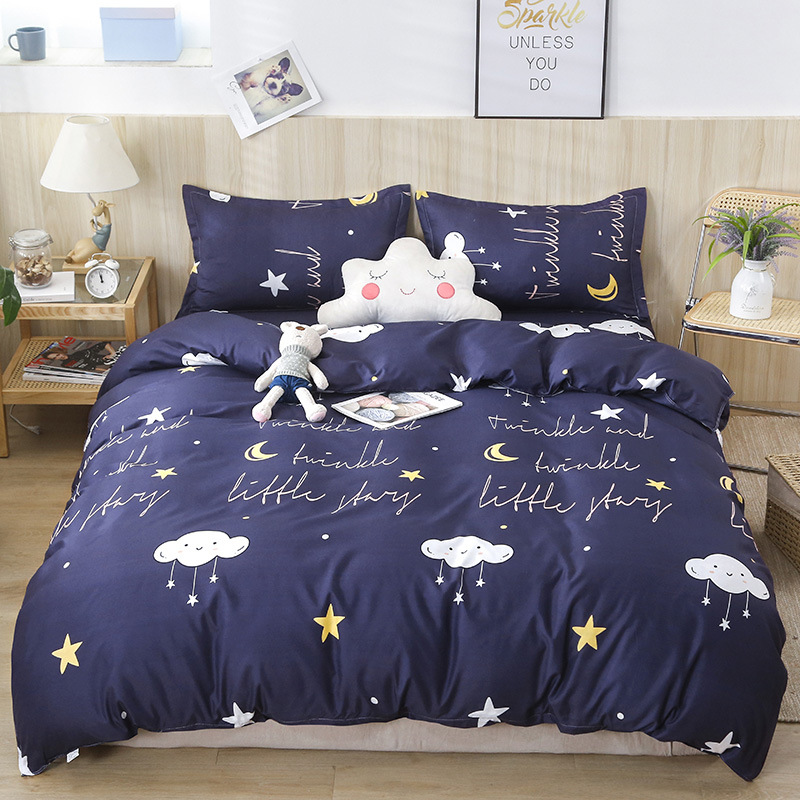 Brushed Aloe Cotton FourPiece Set Student Sheets Quilt Cover Dormitory Single Bed ThreePiece Bedding Set Brushed Aloe Cotton FourPiece Set Student Sheets Quilt Cover Dormitory Single Bed ThreePiece Bedding Set