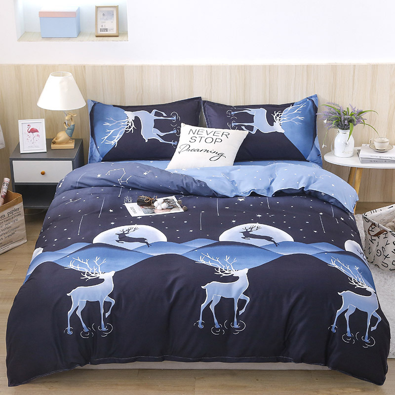 Brushed Aloe Cotton FourPiece Set Student Sheets Quilt Cover Dormitory Single Bed ThreePiece Bedding Set Brushed Aloe Cotton FourPiece Set Student Sheets Quilt Cover Dormitory Single Bed ThreePiece Bedding Set