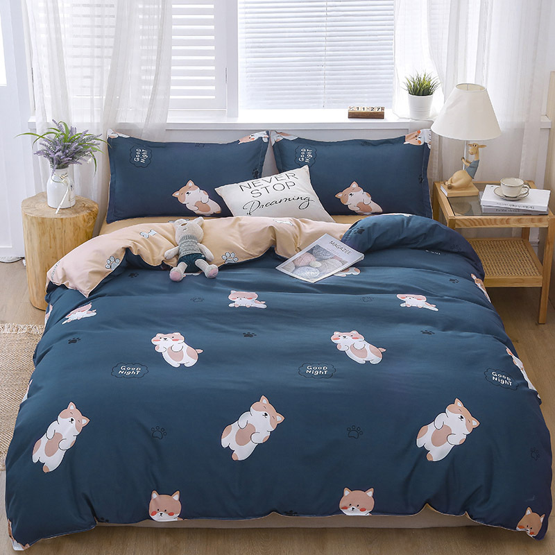 Brushed Aloe Cotton FourPiece Set Student Sheets Quilt Cover Dormitory Single Bed ThreePiece Bedding Set Brushed Aloe Cotton FourPiece Set Student Sheets Quilt Cover Dormitory Single Bed ThreePiece Bedding Set