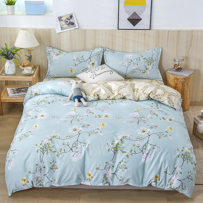Brushed Aloe Cotton FourPiece Set Student Sheets Quilt Cover Dormitory Single Bed ThreePiece Bedding Set Brushed Aloe Cotton FourPiece Set Student Sheets Quilt Cover Dormitory Single Bed ThreePiece Bedding Set
