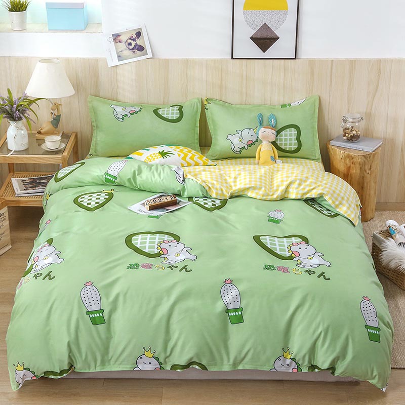Brushed Aloe Cotton FourPiece Set Student Sheets Quilt Cover Dormitory Single Bed ThreePiece Bedding Set Brushed Aloe Cotton FourPiece Set Student Sheets Quilt Cover Dormitory Single Bed ThreePiece Bedding Set