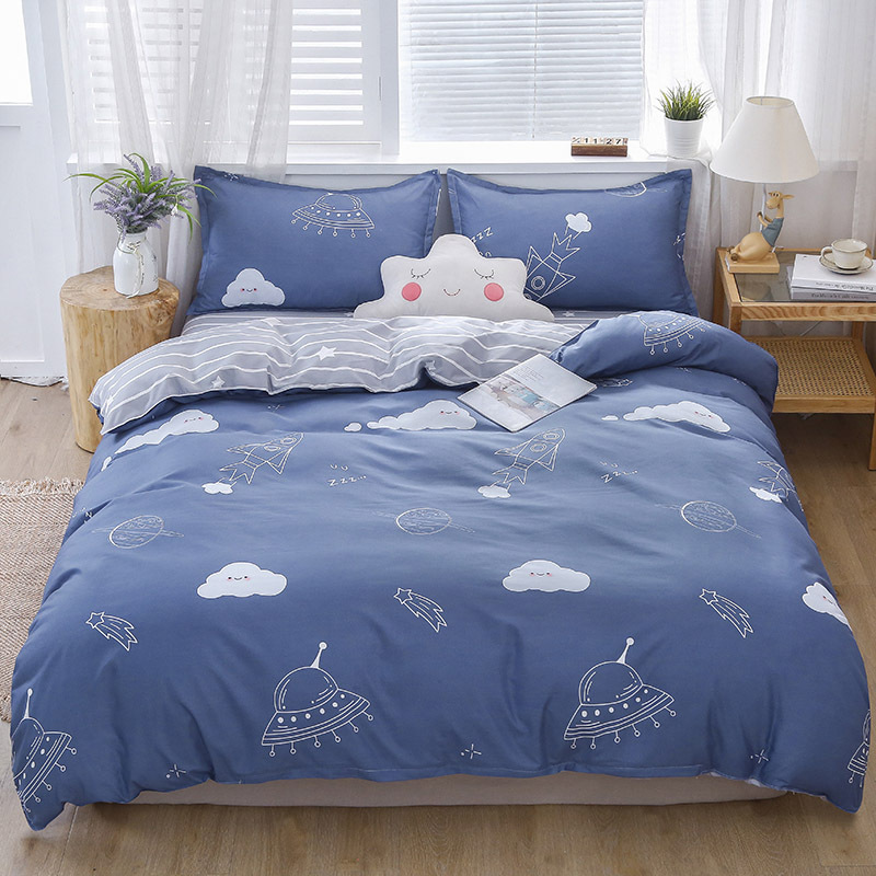 Brushed Aloe Cotton FourPiece Set Student Sheets Quilt Cover Dormitory Single Bed ThreePiece Bedding Set Brushed Aloe Cotton FourPiece Set Student Sheets Quilt Cover Dormitory Single Bed ThreePiece Bedding Set