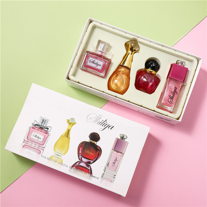 Live Broadcast Four Bottle Set Gift Box Women&#039;s Fresh Perfume Exclusive for CrossBorder One Piece Dropshipping Quicksand