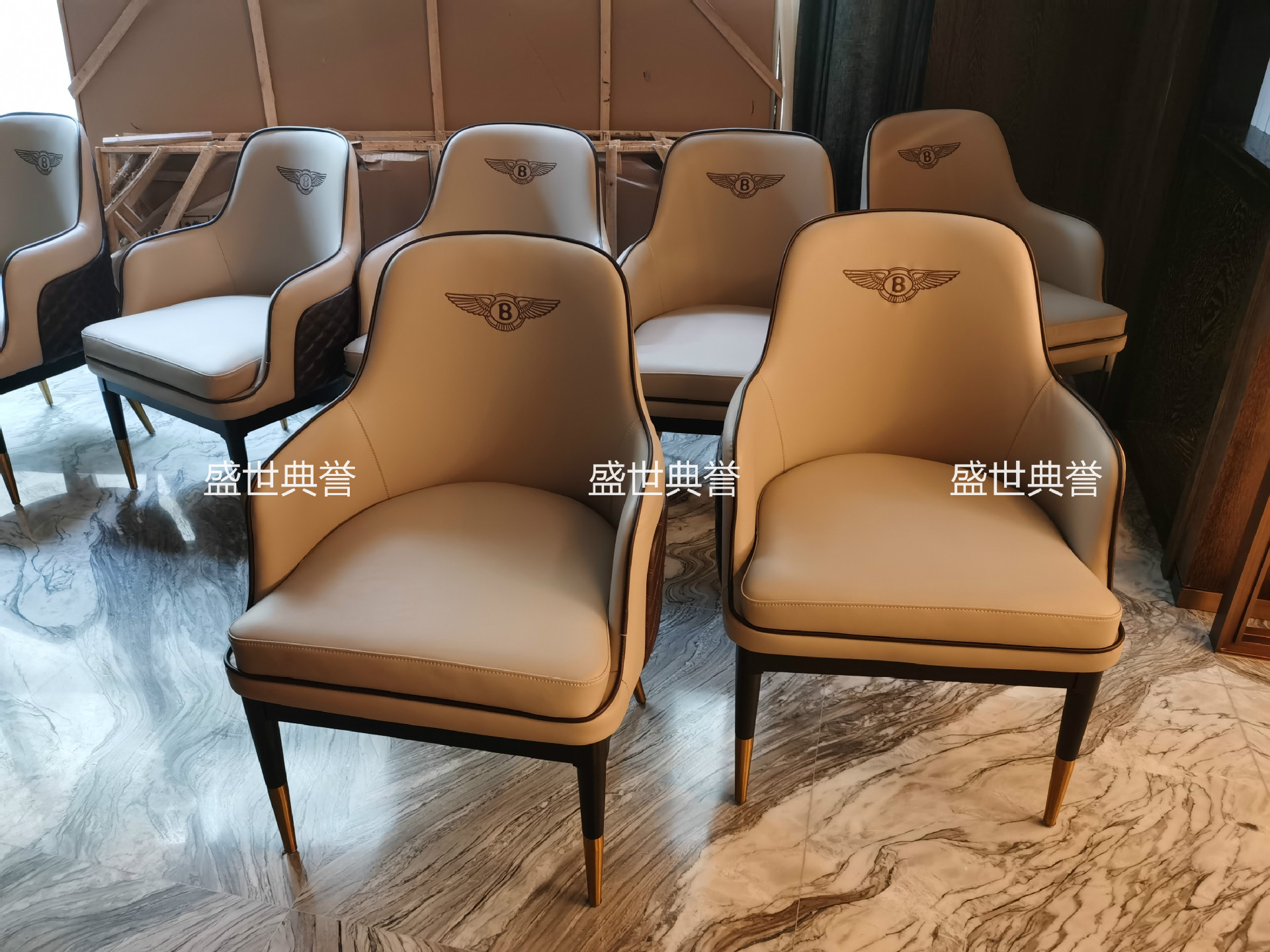 Resort Hotel Solid Wood Electric Dining Table and Chair Villa Solid Wood Dining Chair Restaurant Box Bentley Chair