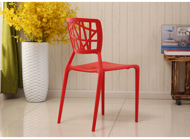Pp Plastic Backrest Eames Chair Fashion Hollowed-out Hotel Office Dining Chair Leisure Meeting Chair
