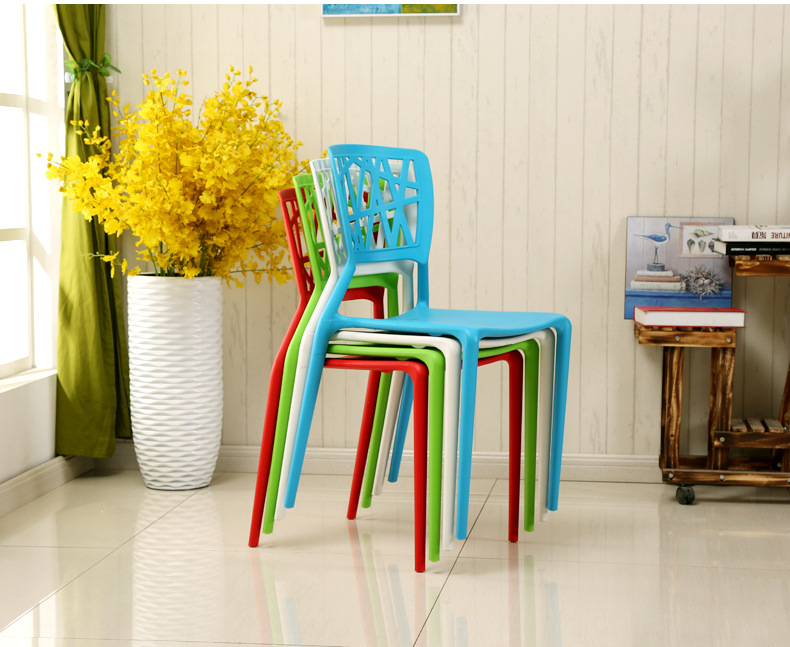 Pp Plastic Backrest Eames Chair Fashion Hollowed-out Hotel Office Dining Chair Leisure Meeting Chair