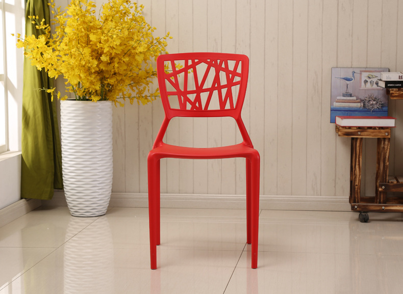 Pp Plastic Backrest Eames Chair Fashion Hollowed-out Hotel Office Dining Chair Leisure Meeting Chair