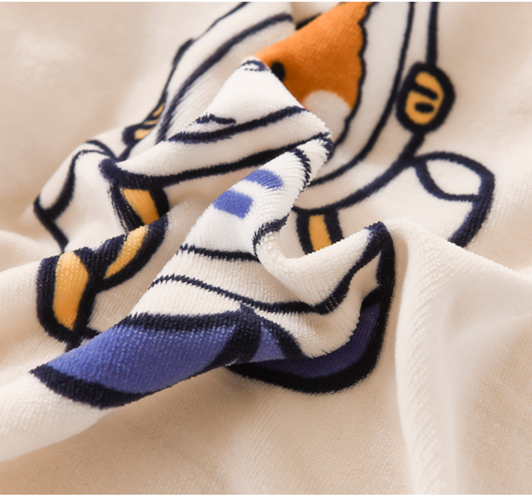Autumn and Winter Thickened Warm Milk Fiber Printed Four-Piece Bedding Set Flannel Duvet Cover Duvet Cover Bedding