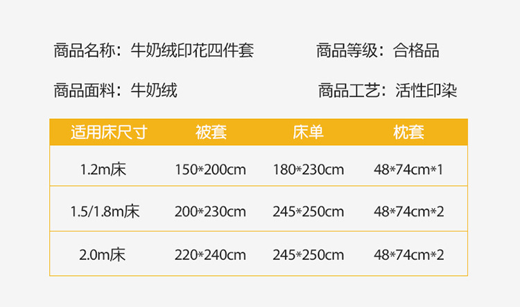 Autumn and Winter Thickened Warm Milk Fiber Printed Four-Piece Bedding Set Flannel Duvet Cover Duvet Cover Bedding