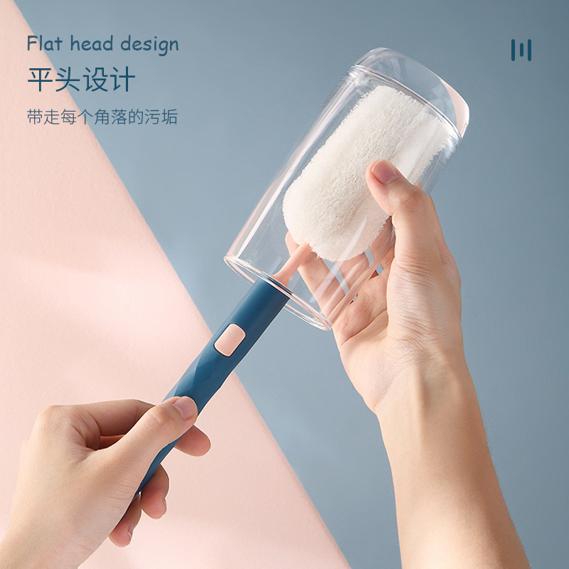 Original New Rainbow Cup Brush Long Handle Baby Bottle Brush Removable Wash Cup Scouring Pad Bruch Head Activity Gift Cup Brush