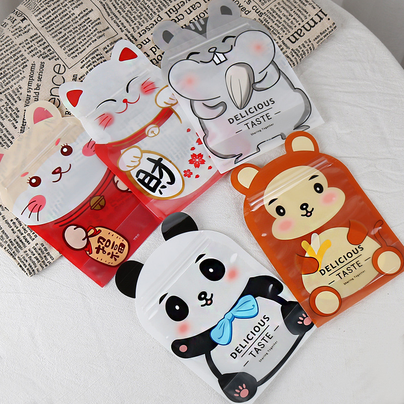 Creative Simulation Bottle Food Self-Sealing Zipper Bag Snack Candy Cookies Baking Dried Fruit Packaging Bag