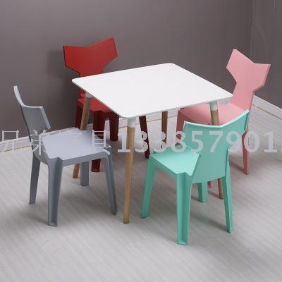 New Nordic Modern Simple Plastic Casual Chair Home Creative Negotiation Table and Chair Backrest Dining Chair Stool