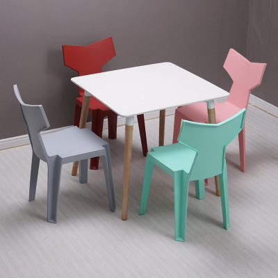 New Nordic Modern Simple Plastic Casual Chair Home Creative Negotiation Table and Chair Backrest Dining Chair Stool