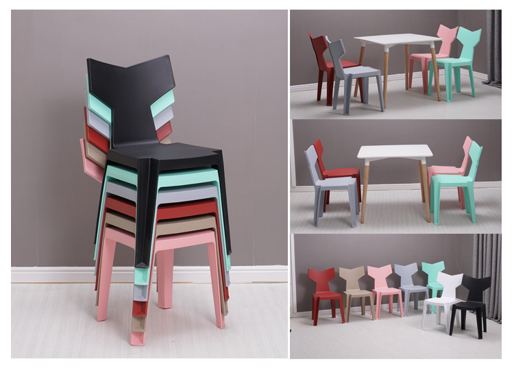 New Nordic Modern Simple Plastic Casual Chair Home Creative Negotiation Table and Chair Backrest Dining Chair Stool
