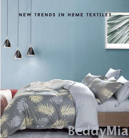 Bedimia Pure Cotton Twill Printed Four-Piece Bedding Set -- Itaga (Gray) --- Wide-Brimmed Style Bedimia Pure Cotton Twill Printed Four-Piece Bedding Set -- Itaga (Gray) --- Wide-Brimmed Style